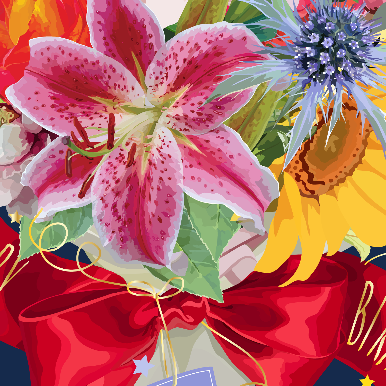 Blue Birthday Bouquet - Image 4