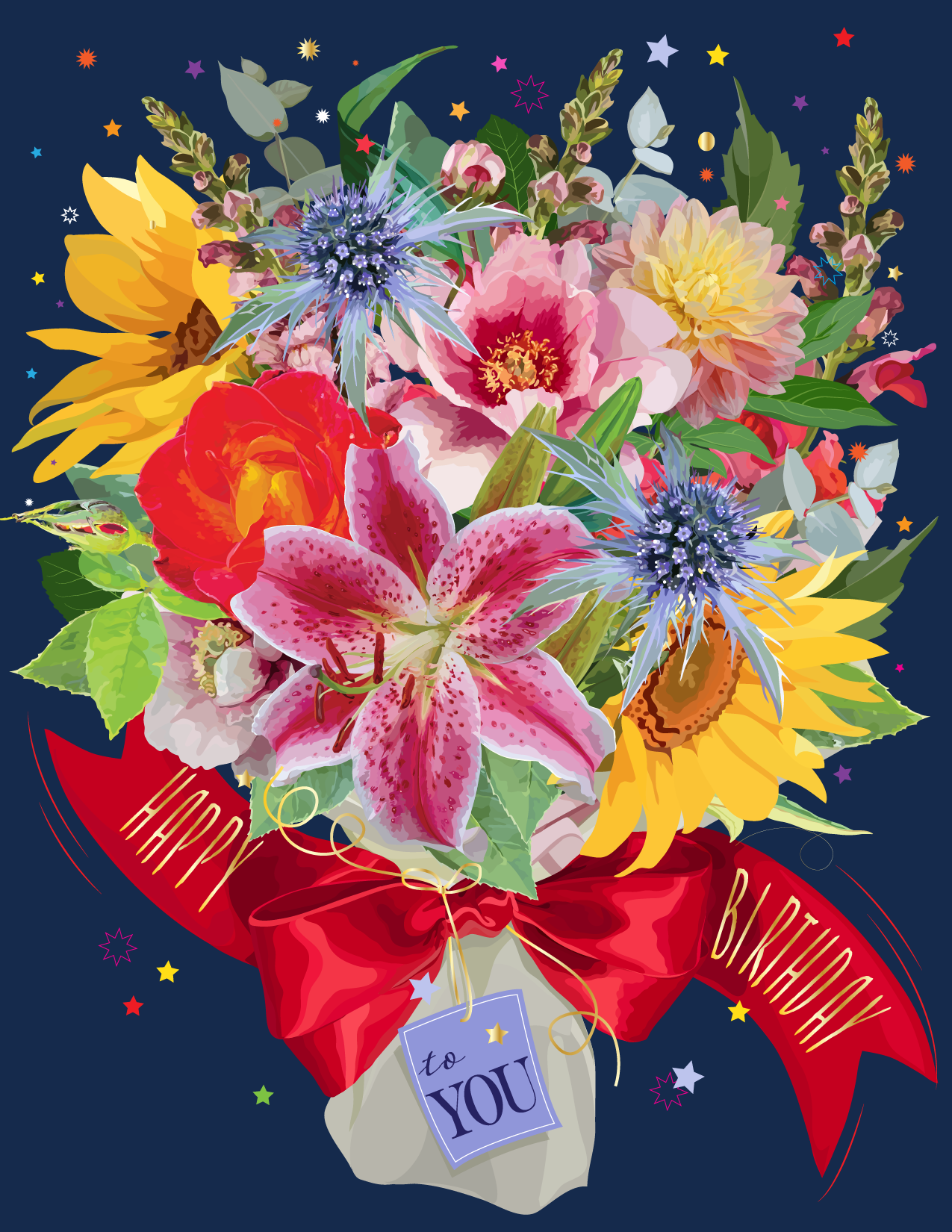 Blue Birthday Bouquet