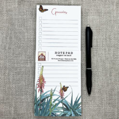 Aloes and Monarchs Magnetic Grocery List Notepad