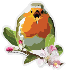 Singing Bird with Apple Blossoms