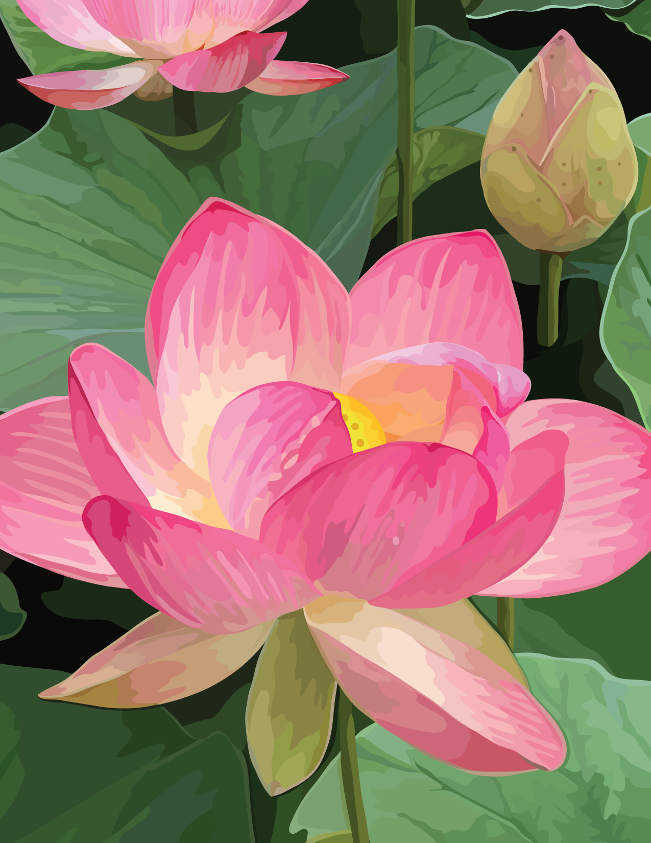 Pink Lotus Notecard