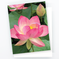Alternative view of Pink Lotus Notecard