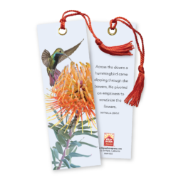 Protea Flower with Hummingbird Bookmark