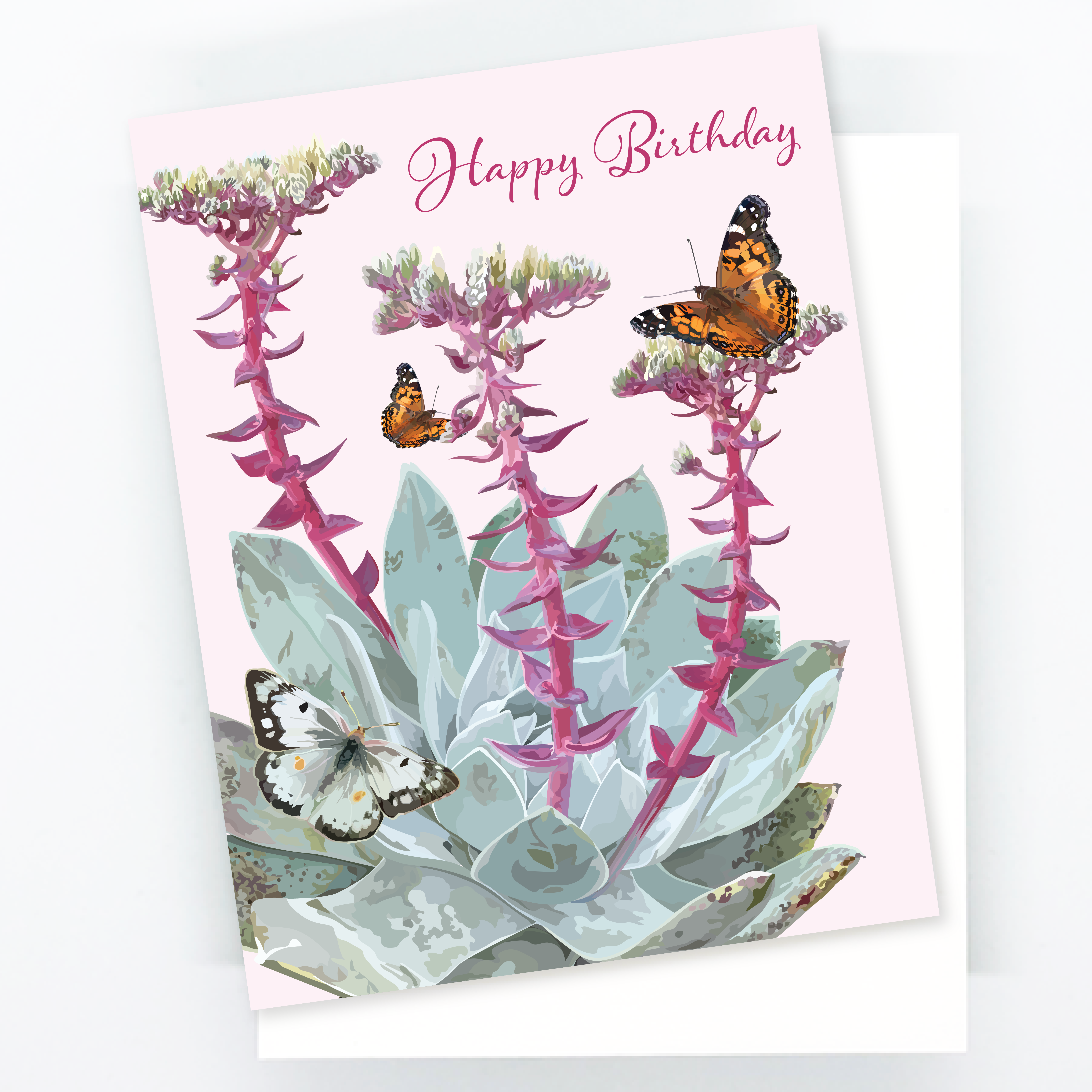 Alternative view of Blooming Succulent Birthday Card