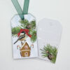 Package of 8 Christmas Gift Tags with Gingerbread House, Bird, and Cheer!