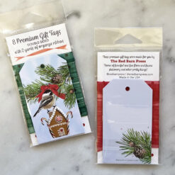 Alternative view of Package of 8 Christmas Gift Tags with Gingerbread House, Bird, and Cheer!