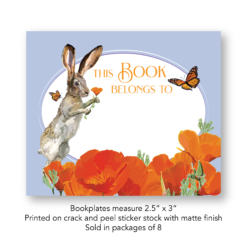 Bunny and Poppies Bookplate Set
