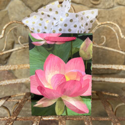 Alternative view of Gift Bag | Pink Lotus with Stripes