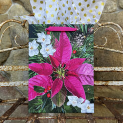 Alternative view of Gift Bag | Pink Poinsettia on Holiday Greens