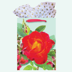 Gift Bag | Red Rose on Green