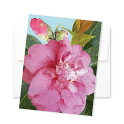 Alternative view of Pink Camellia Notecard