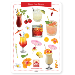 Happy Hour Cocktail Sticker Sheet