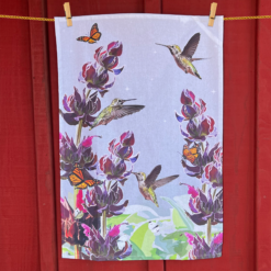 Tea Towel | Hummingbirds and Sage with Butterflies too!