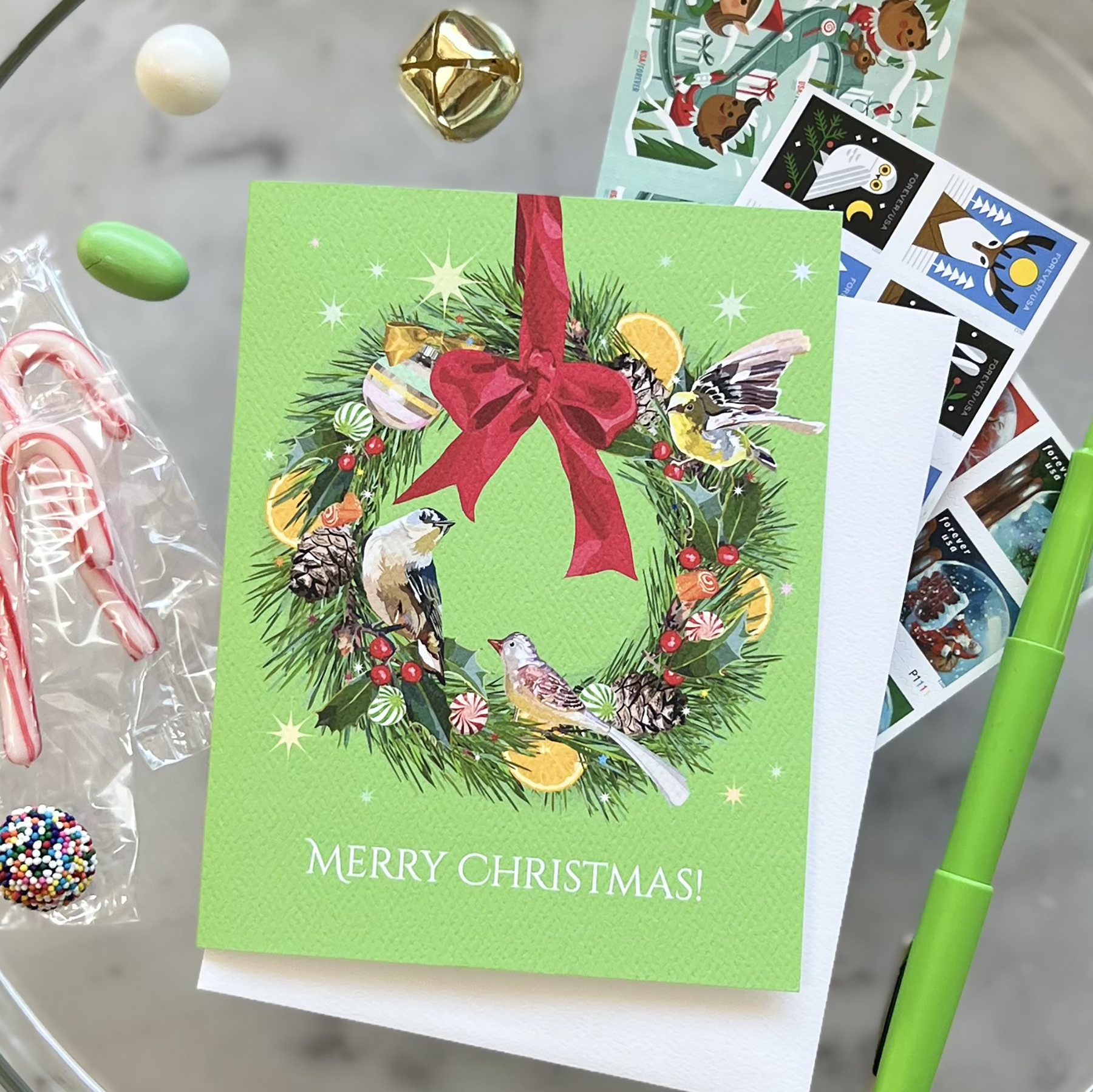 Merry Christmas Wreath Bundle of Six - Image 3